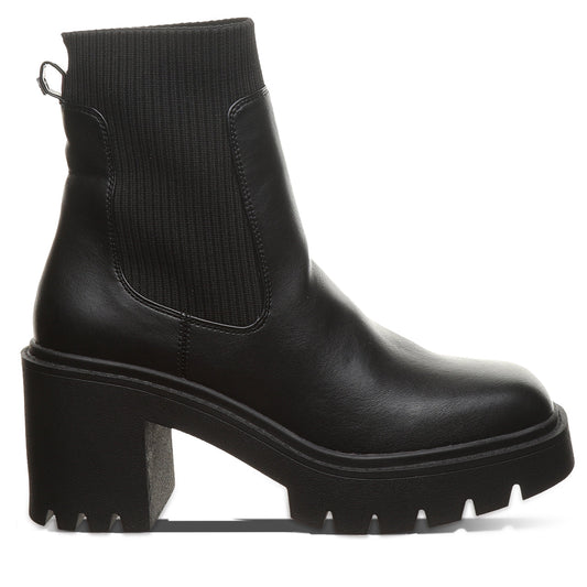Bearpaw Bardot Black Faux Leather Chelsea Boot With Block Heel