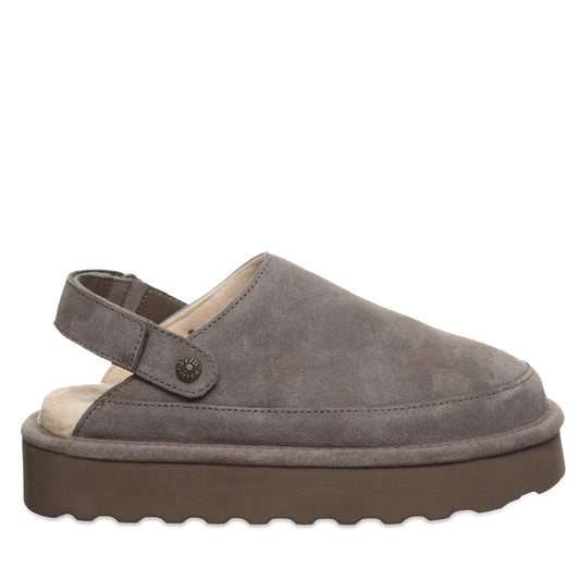 Bearpaw Brooke Morel Suede Platform Clog With Adjustable Heel Strap