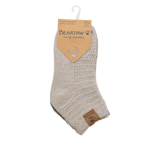 Bearpaw GIRLS HORIZONTAL TEXTURE ANKLET 3P