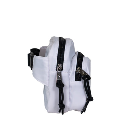 Bearpaw SQUARE DOUBLE ZIP WAIST BAG/SLING WHITE/BLACK