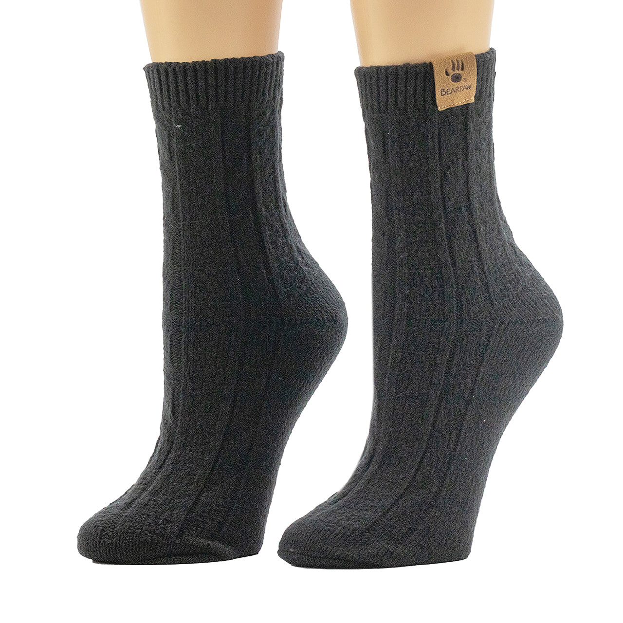 Bearpaw LADIES GEO TEXTURE ANKLET 2PK BLACK