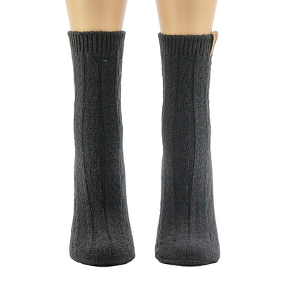Bearpaw LADIES GEO TEXTURE ANKLET 2PK BLACK