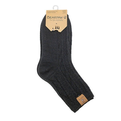Bearpaw LADIES GEO TEXTURE ANKLET 2PK BLACK