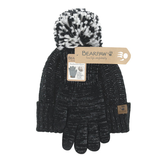 Bearpaw HAT GLOVE SET 2PK BLACK