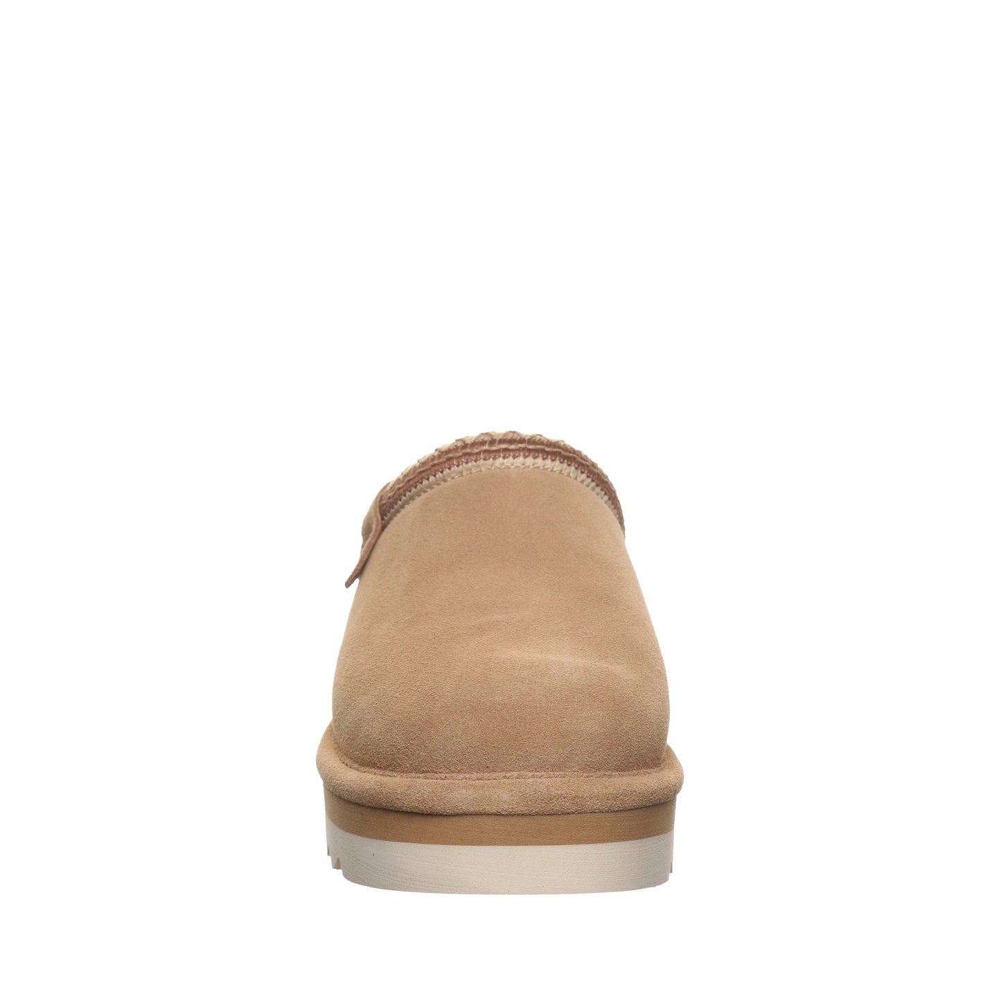 Bearpaw Arden Toffee Suede Clog Slipper With Faux Fur Footbed