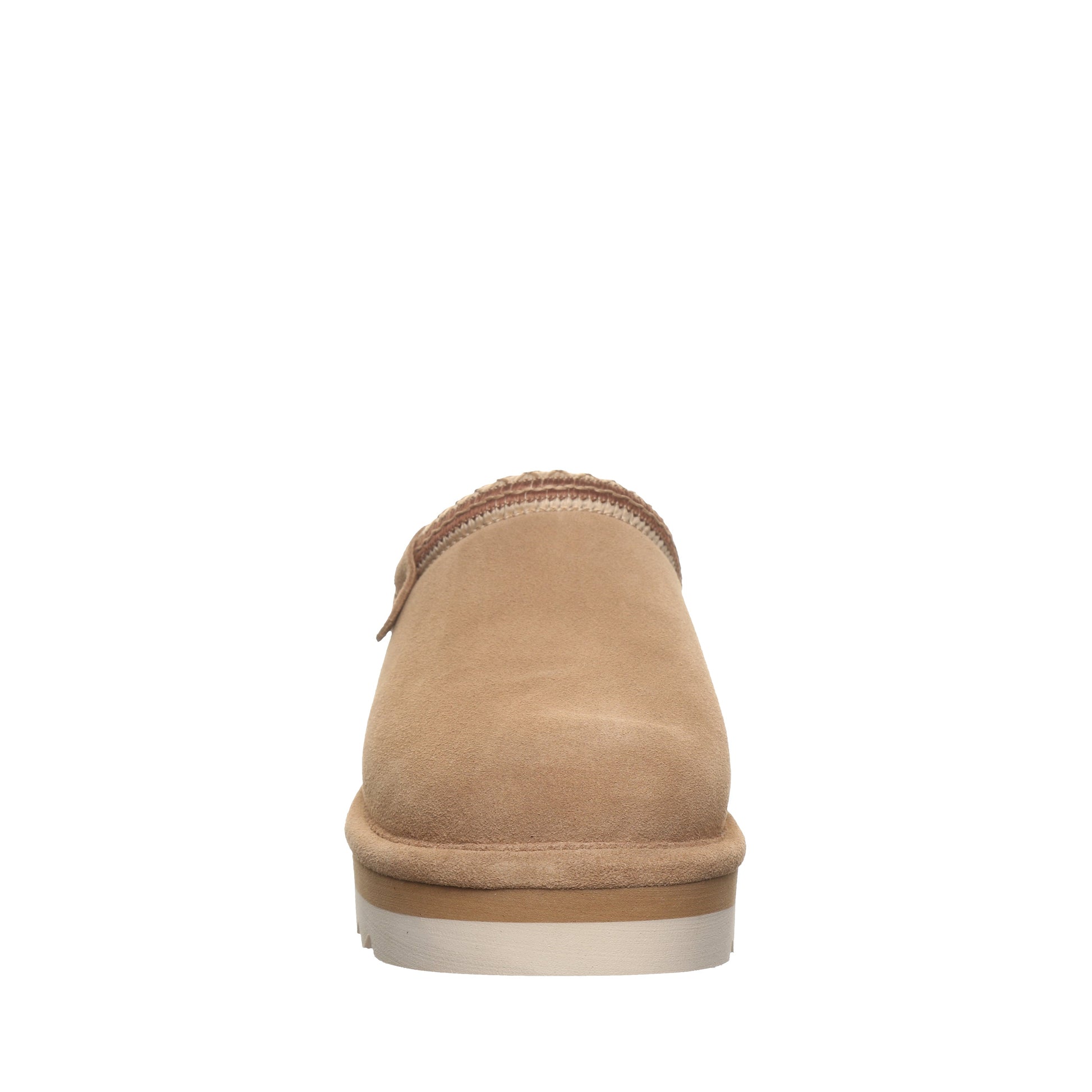 Bearpaw Arden Toffee Suede Clog Slipper With Faux Fur Footbed