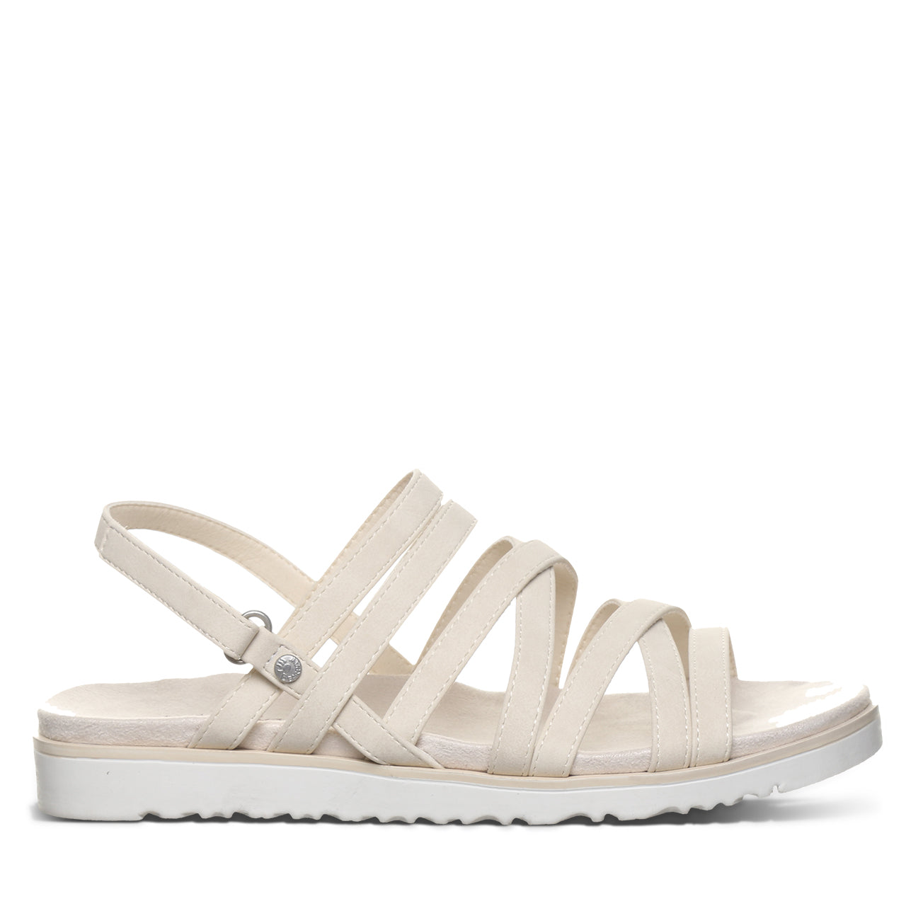 Bearpaw Crete Bone Strappy Sandal With Adjustable Hook and Loop Closure