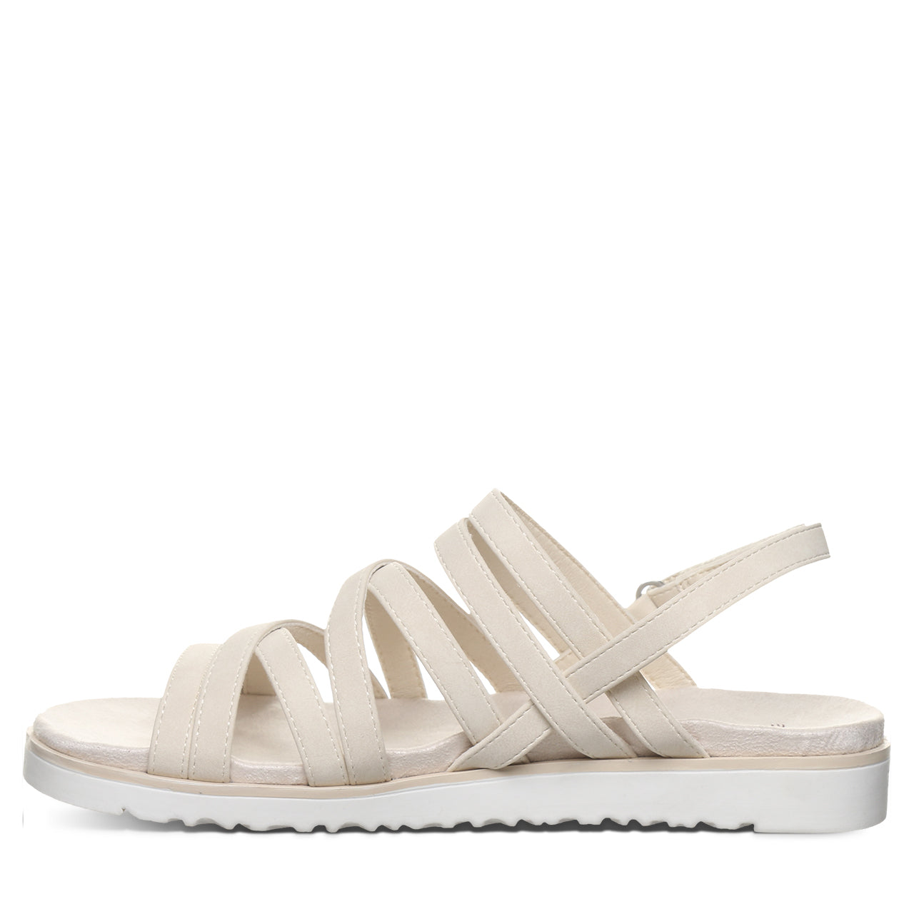 Bearpaw Crete Bone Strappy Sandal With Adjustable Hook and Loop Closure