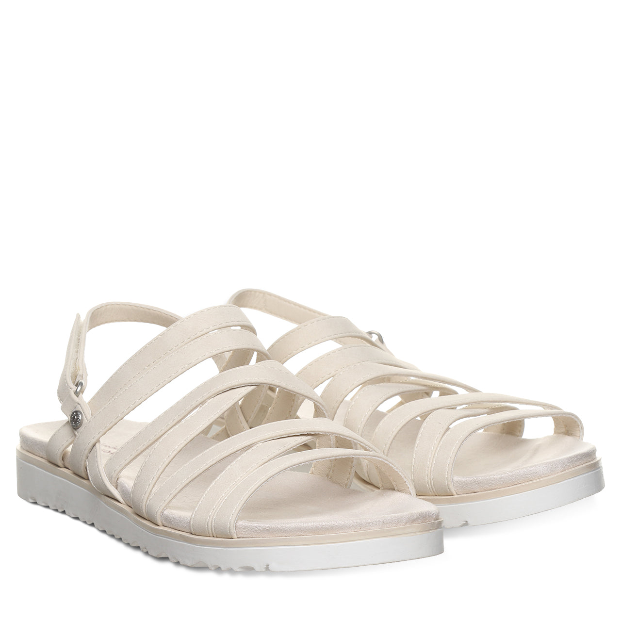 Bearpaw Crete Bone Strappy Sandal With Adjustable Hook and Loop Closure