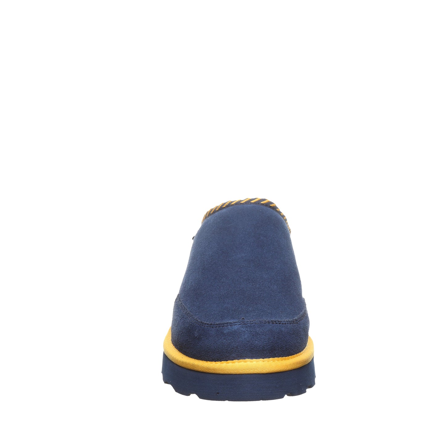 Bearpaw Damian Blue/Gold Men’s Suede Slipper With Wool Blend Lining