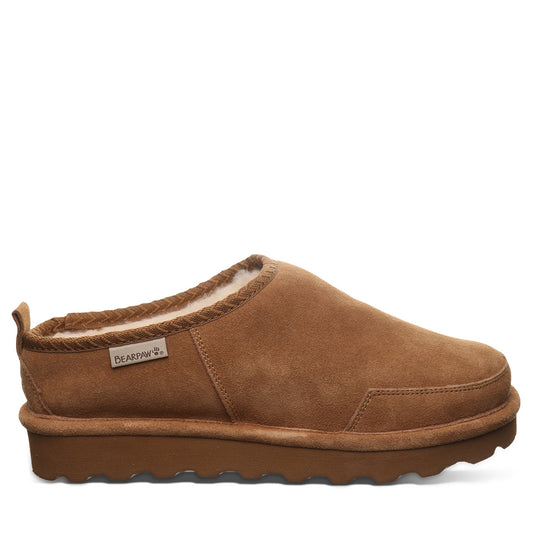 Bearpaw Damian Hickory Men’s Suede Slipper With Wool Blend Lining