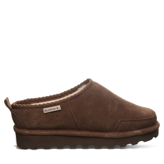 Bearpaw Damian Earth Men’s Suede Slipper With Wool Blend Lining