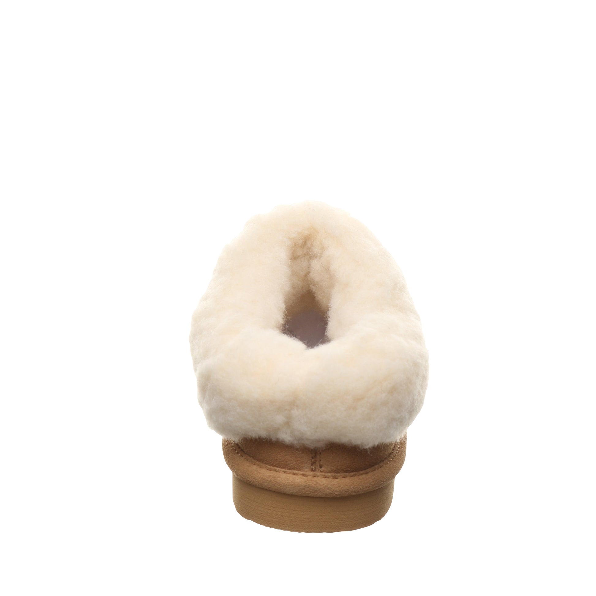 Bearpaw Brina Youth Iced Coffee Suede Clog Slipper With Faux Fur Collar