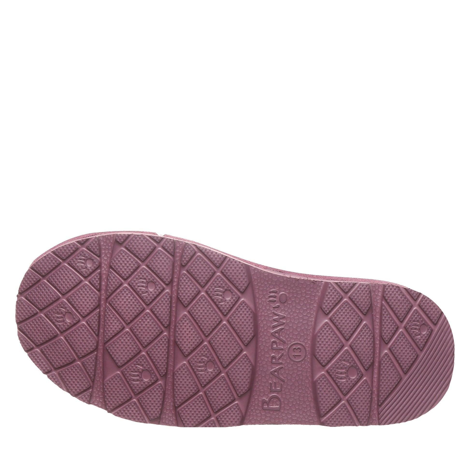 Bearpaw Brina Youth Dusky Orchid Suede Clog Slipper With Faux Fur Collar
