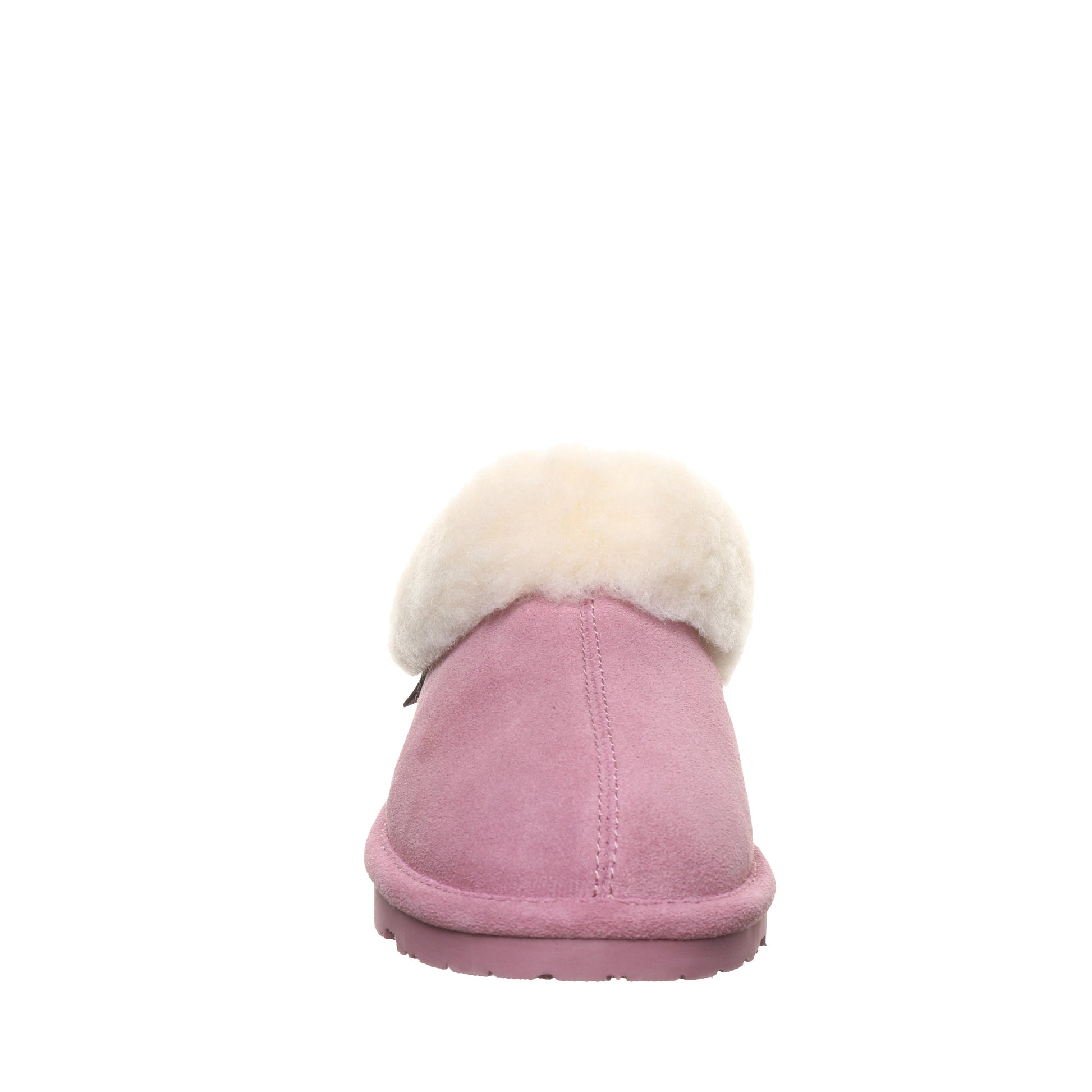 Bearpaw Brina Youth Dusky Orchid Suede Clog Slipper With Faux Fur Collar