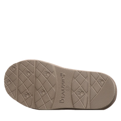 Bearpaw Brina Youth Mushroom Suede Clog Slipper With Faux Fur Collar