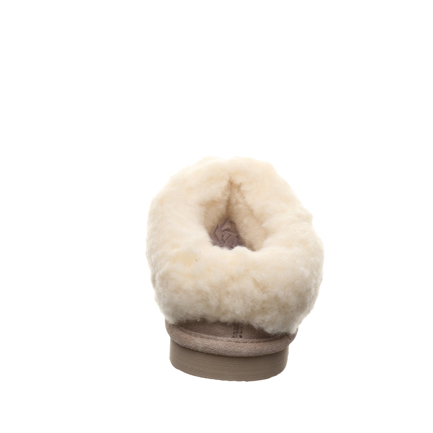 Bearpaw Brina Youth Mushroom Suede Clog Slipper With Faux Fur Collar