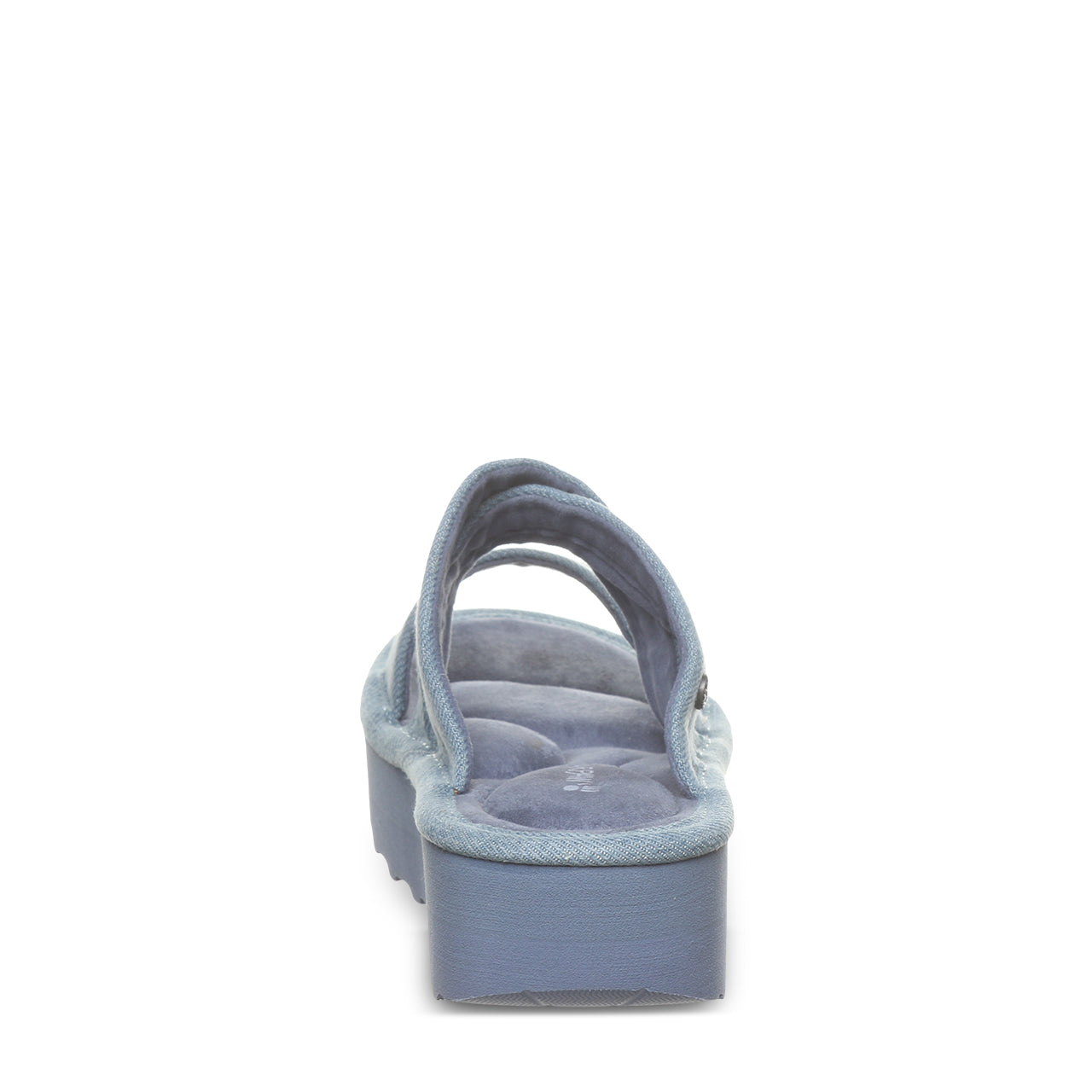 Bearpaw Altitude Denim Blue Suede Platform Slide Sandal