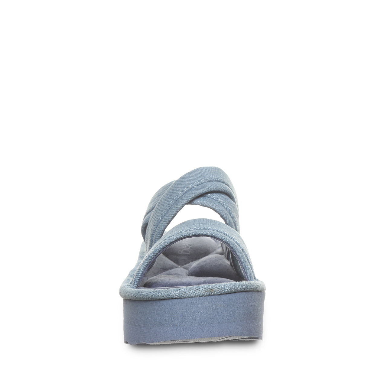 Bearpaw Altitude Denim Blue Suede Platform Slide Sandal