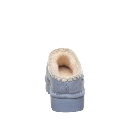 Bearpaw Crochet Martis Blue Fin Platform Slipper With Crochet Trim