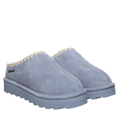 Bearpaw Crochet Martis Blue Fin Platform Slipper With Crochet Trim