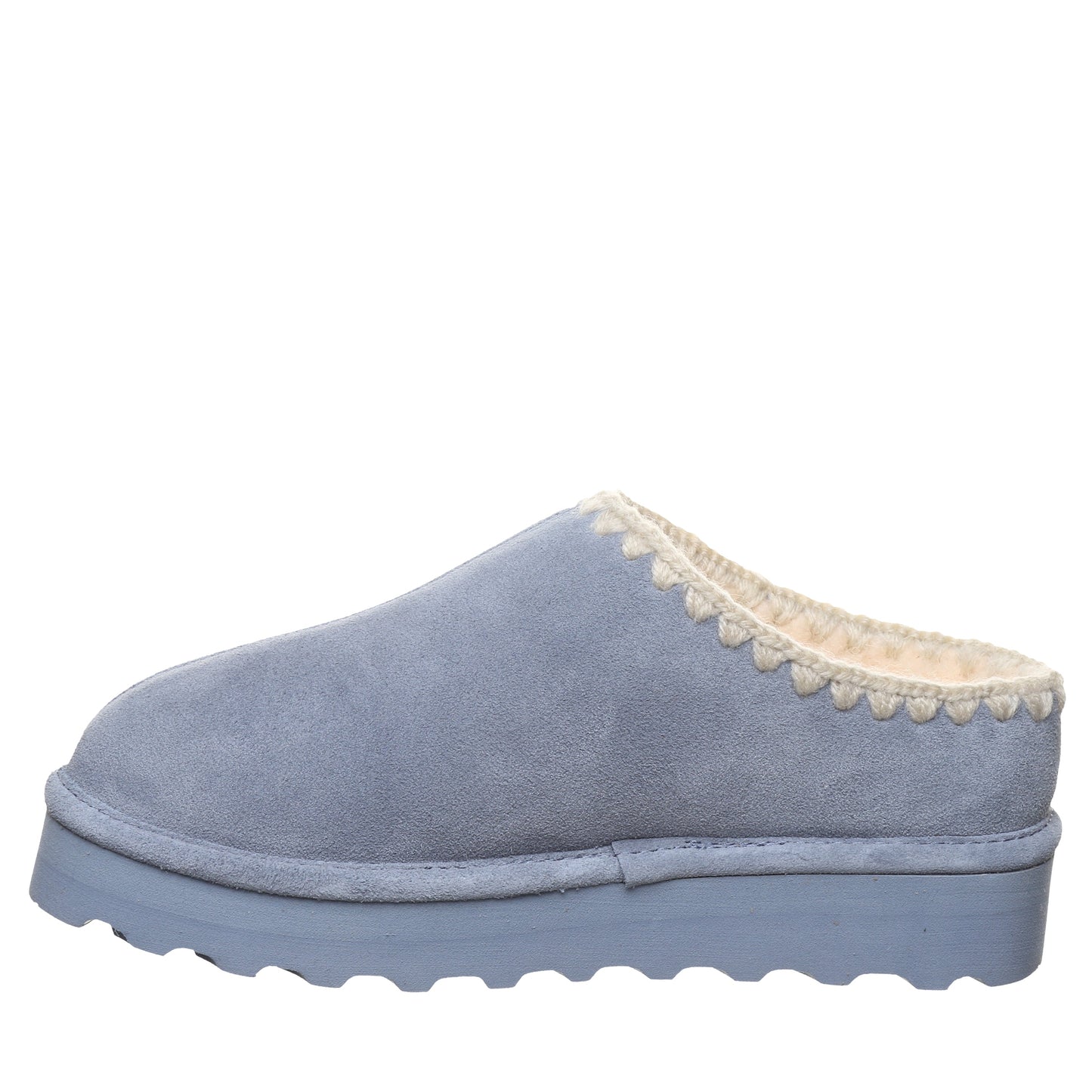 Bearpaw Crochet Martis Blue Fin Platform Slipper With Crochet Trim