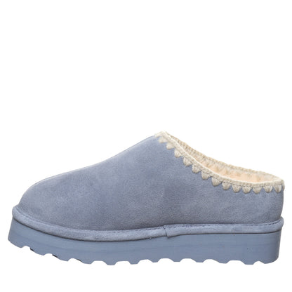 Bearpaw Crochet Martis Blue Fin Platform Slipper With Crochet Trim