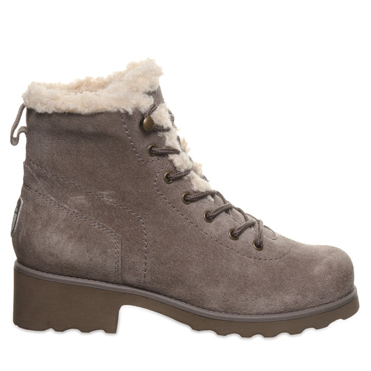 Bearpaw Caitlin Morel Lace-Up Suede Boot With Sherpa Lining