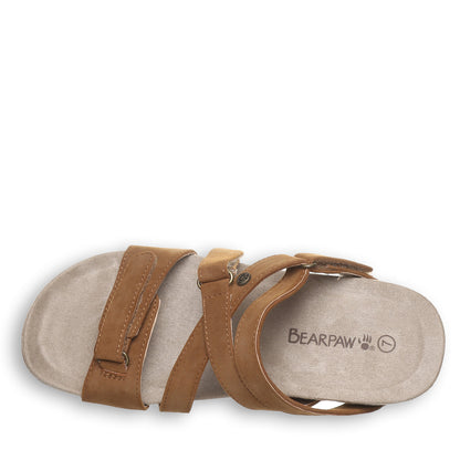 Bearpaw Acacia Brown Sandal Suede Straps - BEARPAW