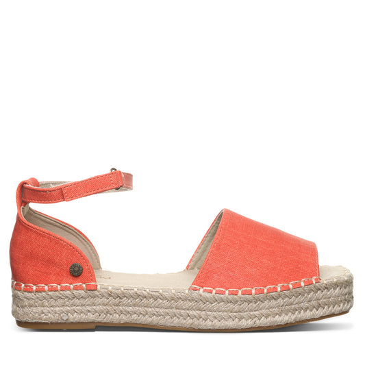Bearpaw Affogato Coral Espadrille Sandal With Cushioned Footbed