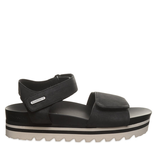 Bearpaw Bobbi Black Platform Sandal With Adjustable Straps