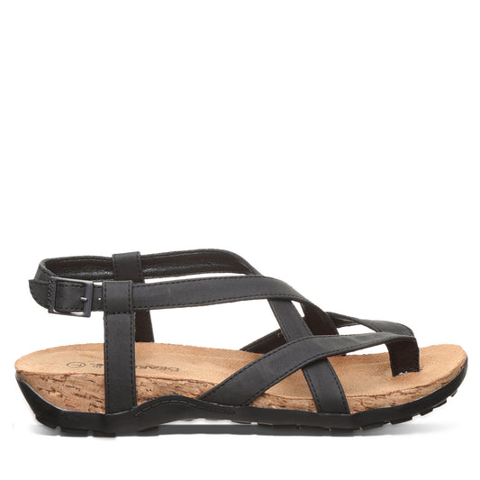 Bearpaw Casita Black Strappy Sandal With Cushioned Footbed