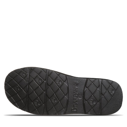 Bearpaw Brina Black Suede Clog Slipper With Faux Fur Collar