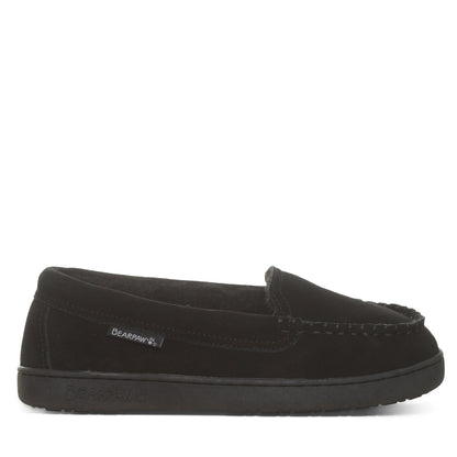 Bearpaw Angel Black Suede Slipper With Wool Blend Lining