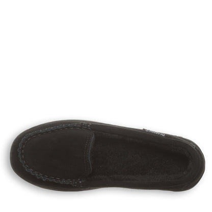 Bearpaw Angel Black Suede Slipper With Wool Blend Lining