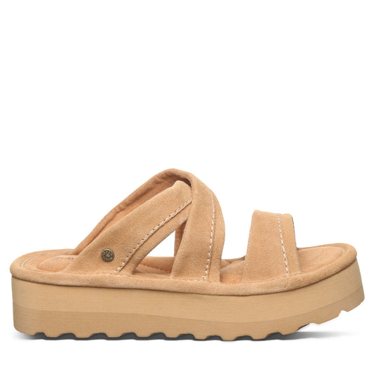 Bearpaw Altitude Iced Coffee Suede Platform Slide Sandal