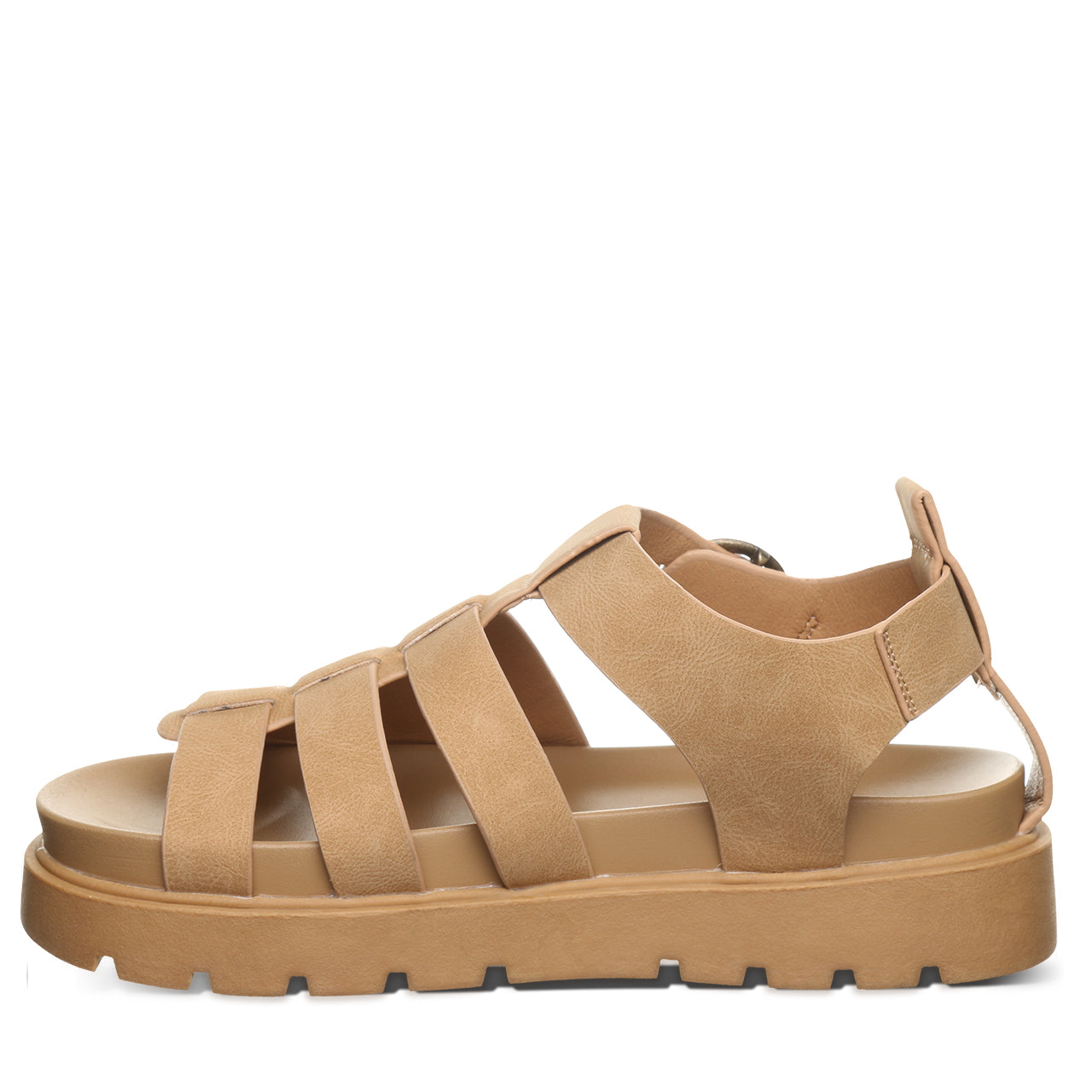 Bearpaw Aura Iced Coffee Platform Strappy Sandal With Buckle Closure