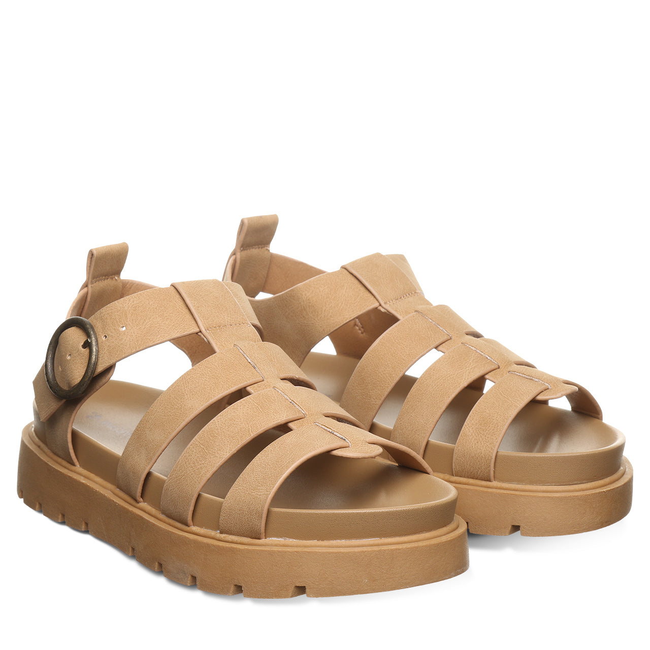 Bearpaw Aura Iced Coffee Platform Strappy Sandal With Buckle Closure