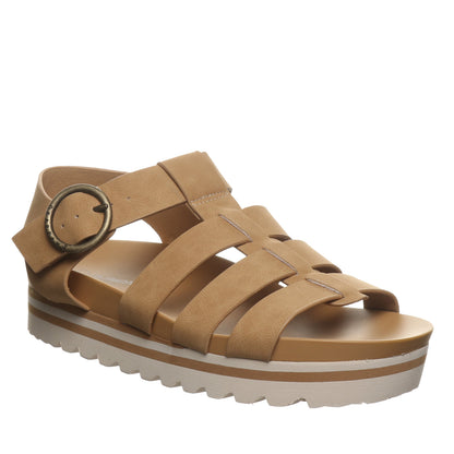 Bearpaw Aura Iced Coffee Platform Strappy Sandal With Buckle Closure