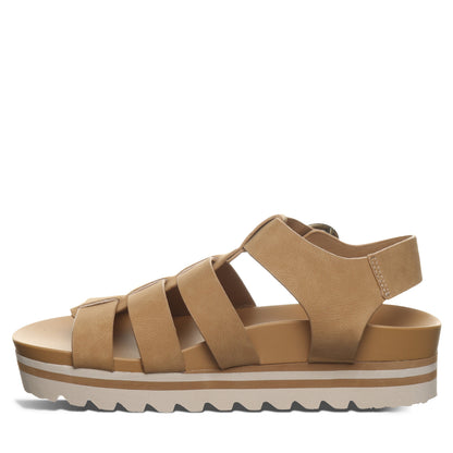 Bearpaw Aura Iced Coffee Platform Strappy Sandal With Buckle Closure