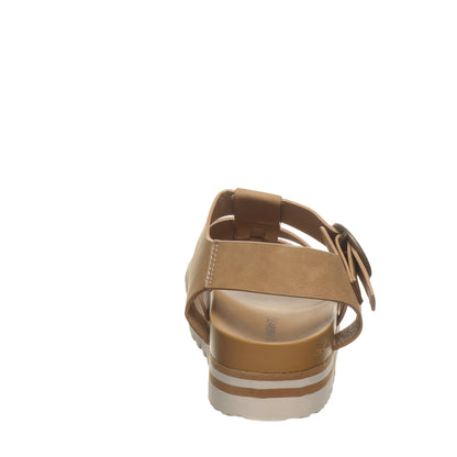 Bearpaw Aura Iced Coffee Platform Strappy Sandal With Buckle Closure