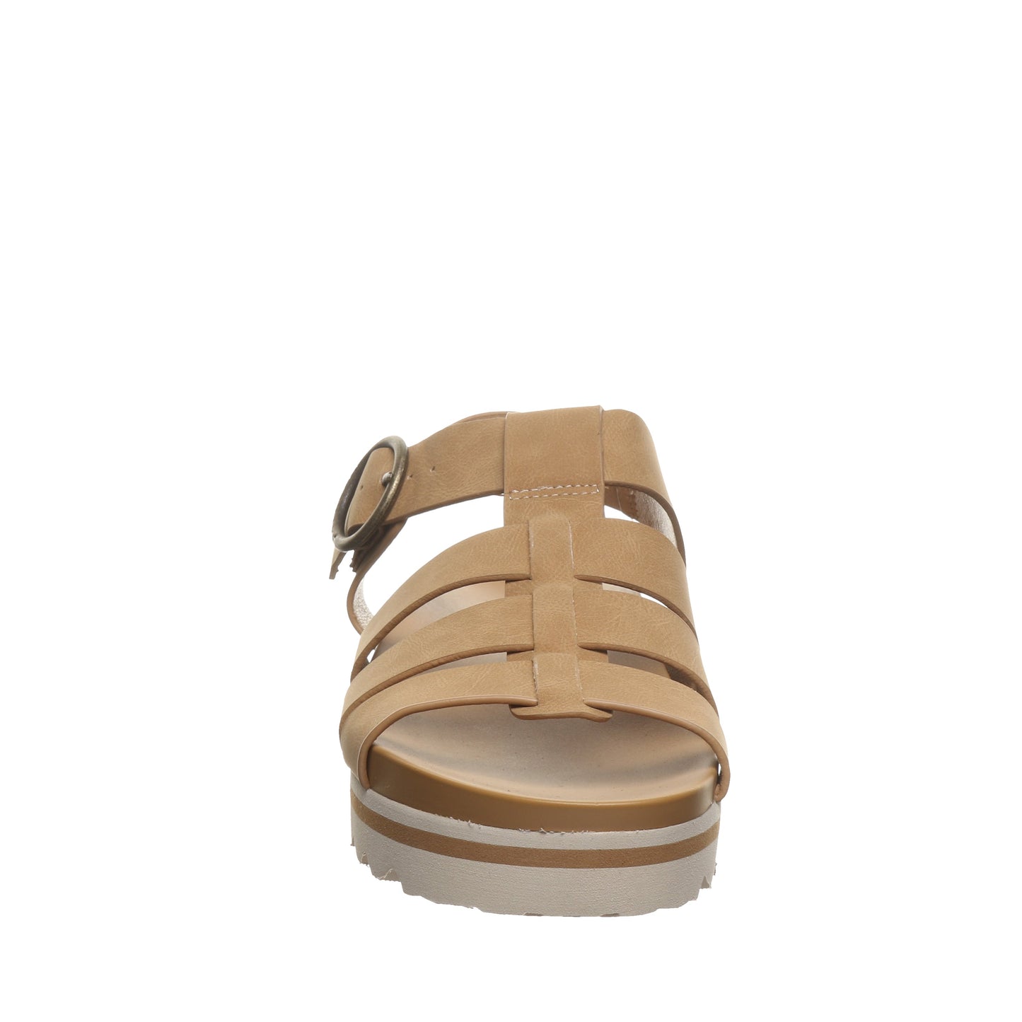 Bearpaw Aura Iced Coffee Platform Strappy Sandal With Buckle Closure