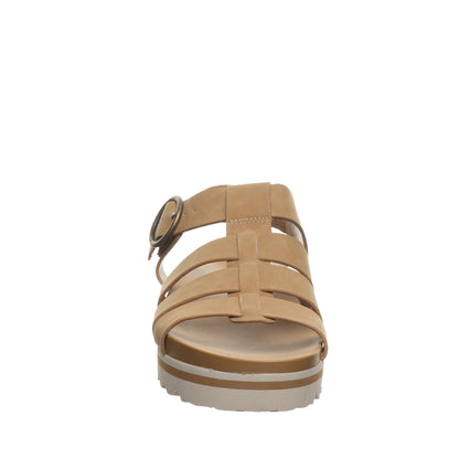 Bearpaw Aura Iced Coffee Platform Strappy Sandal With Buckle Closure