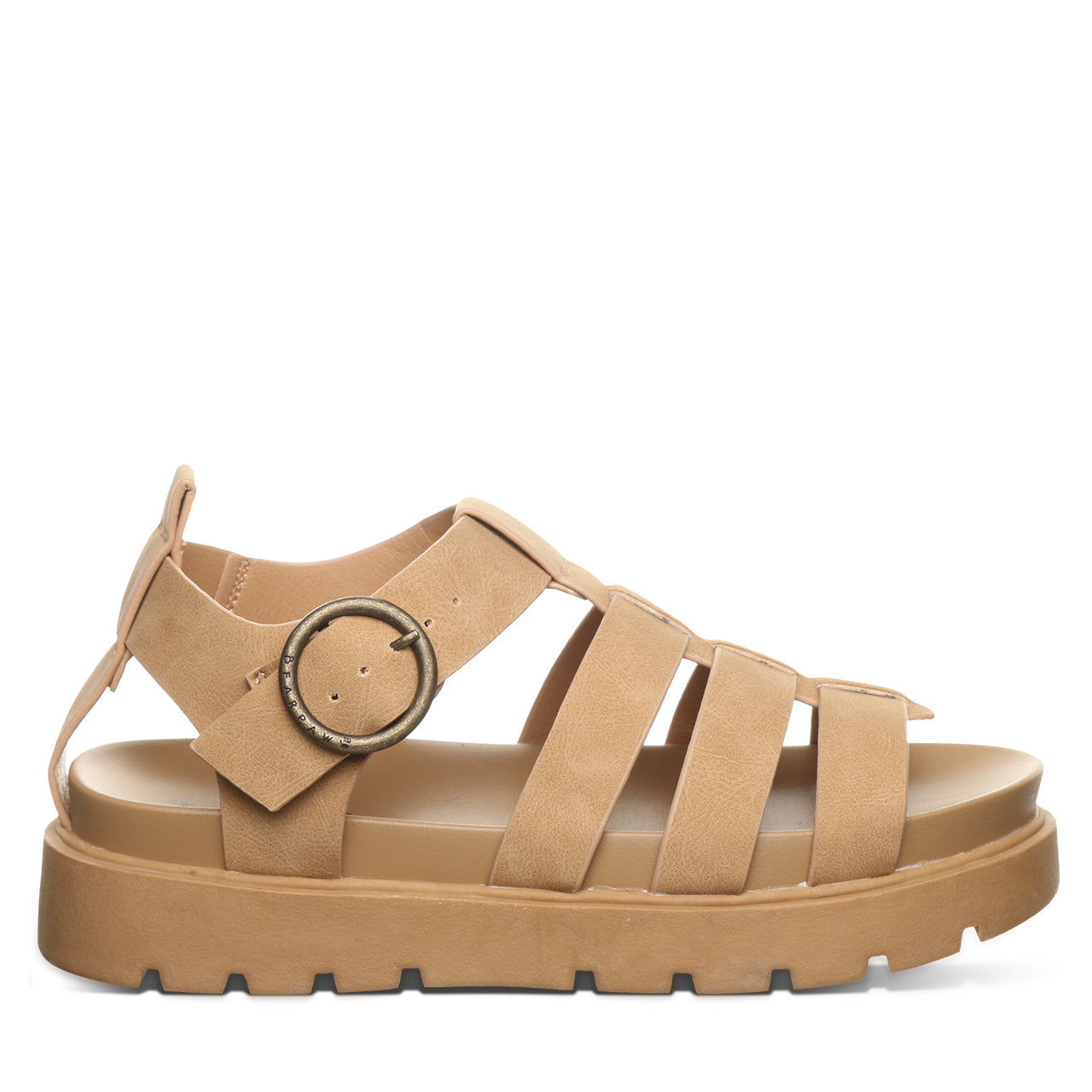 Bearpaw Aura Iced Coffee Platform Strappy Sandal With Buckle Closure